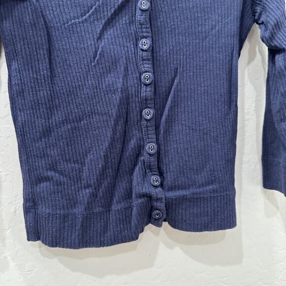 Jamie Kay Navy Blue Ribbed Cardigan Sweater - Picture 3 of 5
